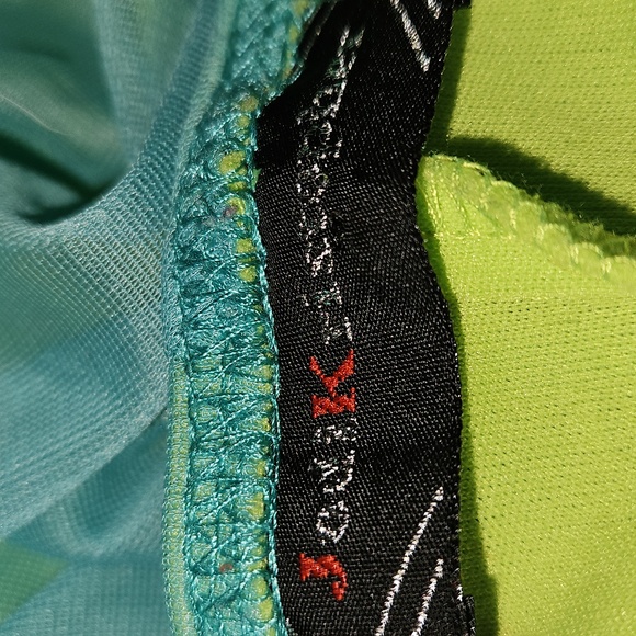 Elegant Light Blue and Green Dress with Floral Accent - Picture 3 of 14